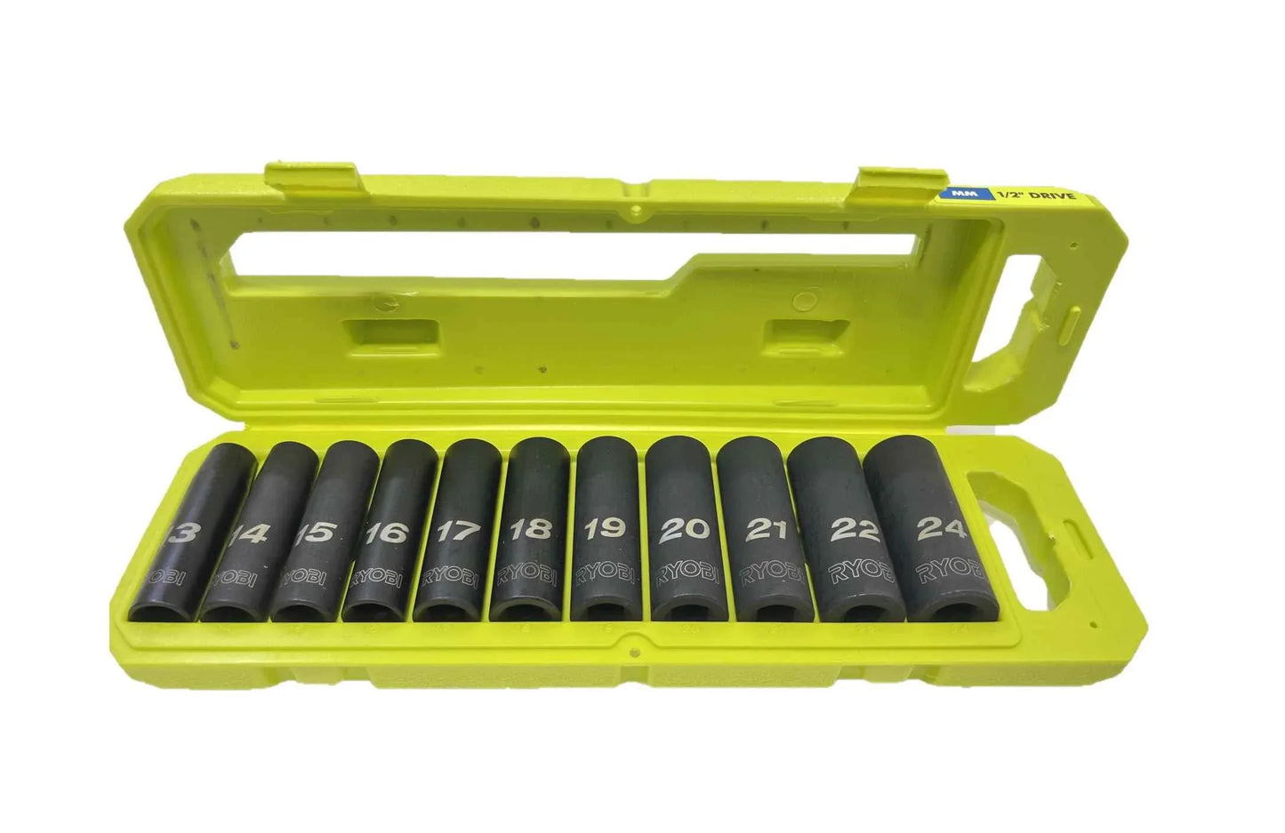 RYOBI 1/2 in SAE & Metric Deep Impact Socket Set, 6 Point (22-Piece), Black - Track Minded HPDE, LLC