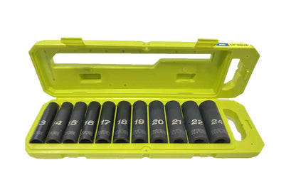 RYOBI 1/2 in SAE & Metric Deep Impact Socket Set, 6 Point (22-Piece), Black - Track Minded HPDE, LLC