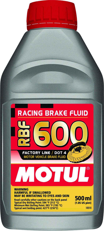 Motul MTL100949 8068HL RBF 600 Factory Line Dot-4 100 Percent Synthetic Racing Brake Fluid-600, 500. ml - Track Minded HPDE, LLC