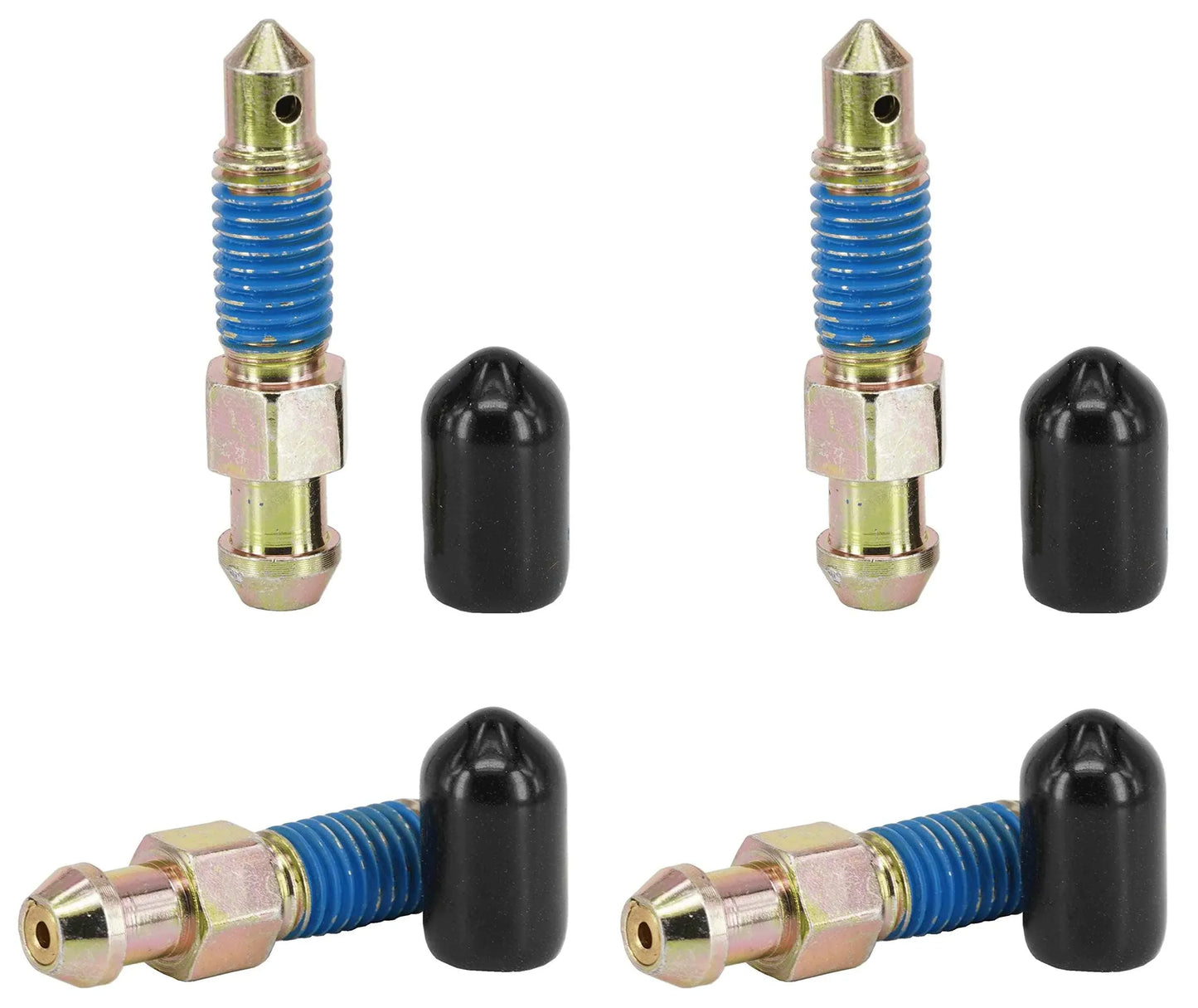 Dsnaduo 4 PCS Speed Bleeder, Bleeder Valve, Brake Bleeder Screws, Quick Bleeders with Dust Caps, M7x1.0-34.5mm, H9411-4, 105400, 639570 - Track Minded HPDE, LLC