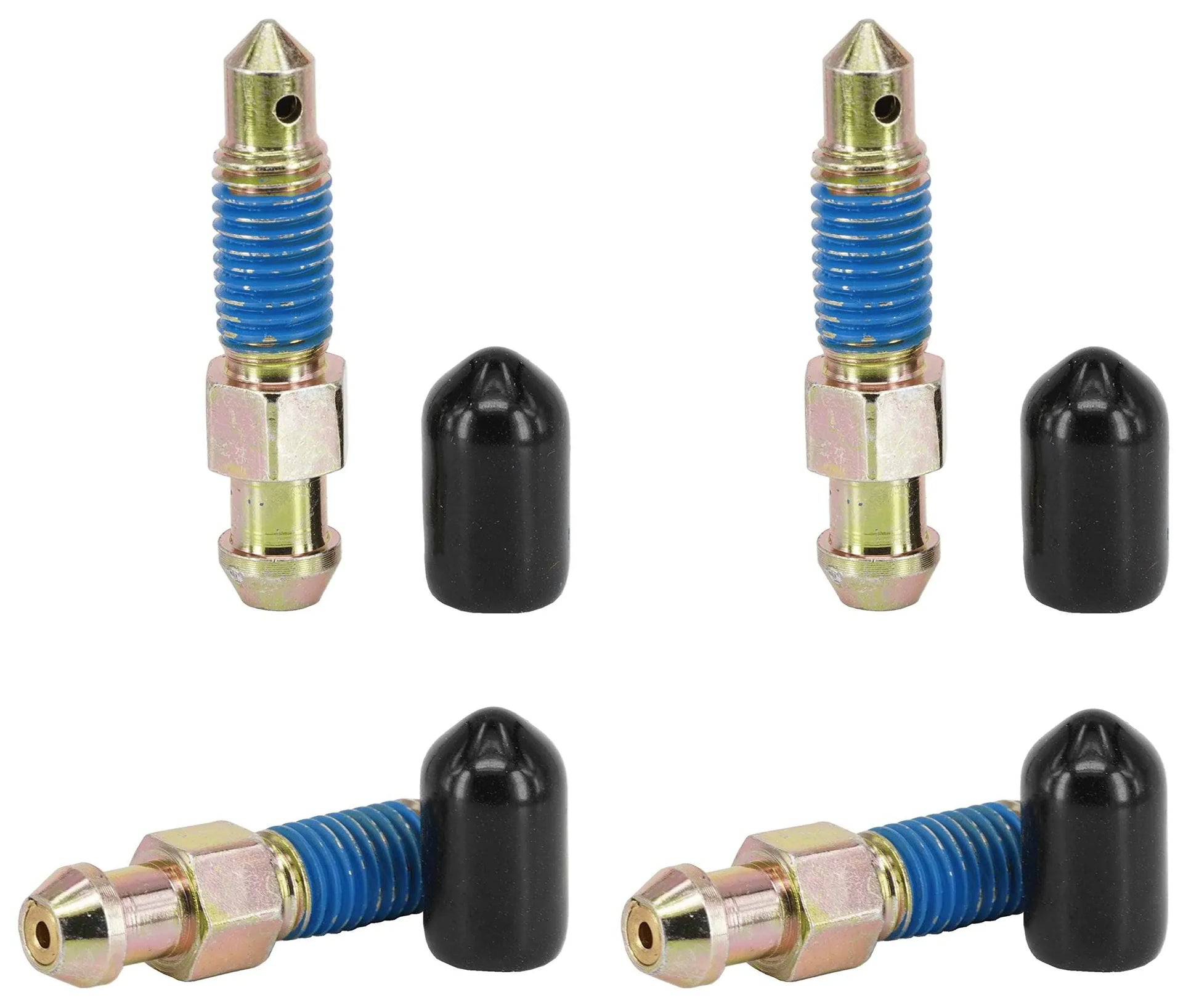 Dsnaduo 4 PCS Speed Bleeder, Bleeder Valve, Brake Bleeder Screws, Quick Bleeders with Dust Caps, M7x1.0-34.5mm, H9411-4, 105400, 639570 - Track Minded HPDE, LLC