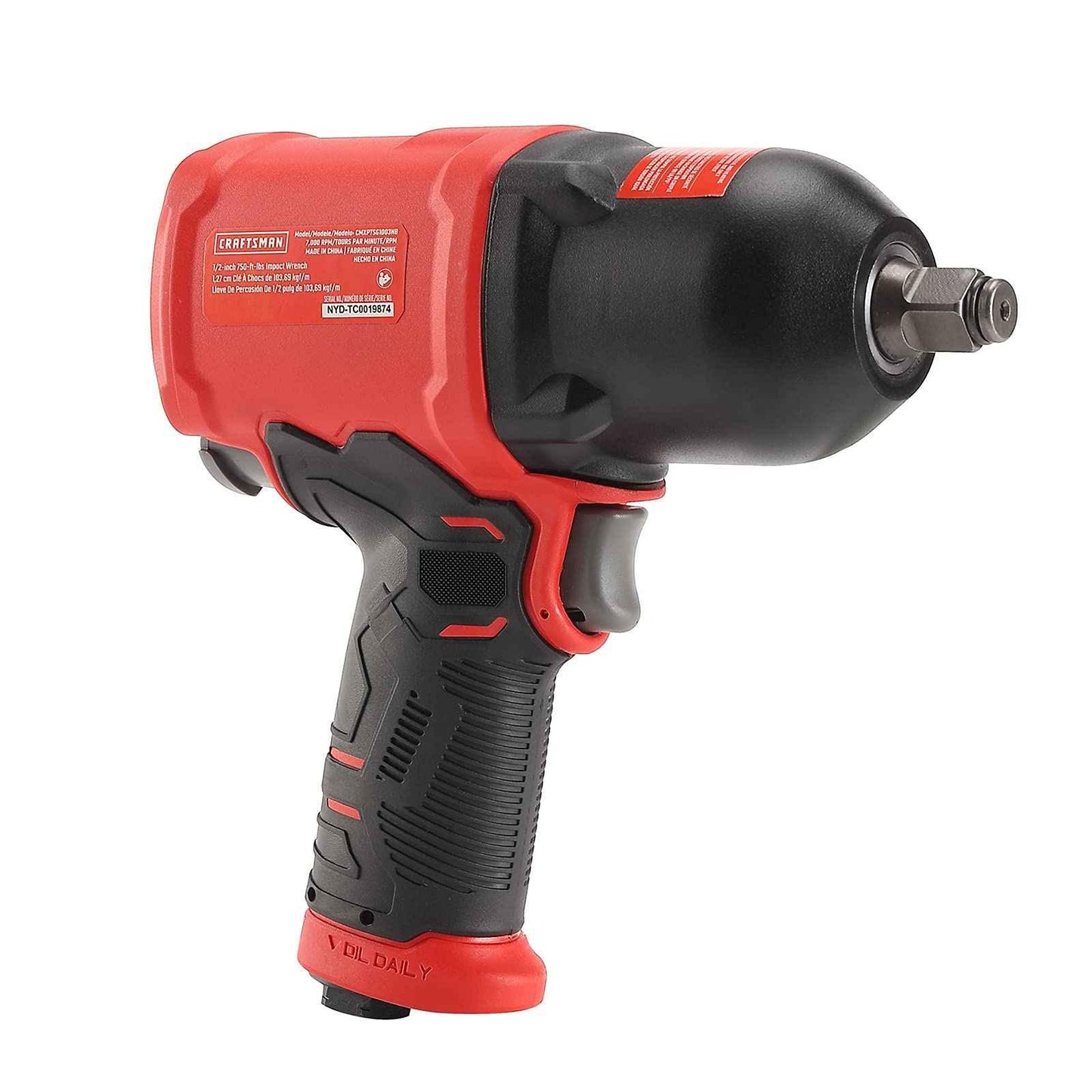 CRAFTSMAN 1/2-in 750 ft-lbs Air Impact Wrench, Composite Body, Variable Power Settings, 1/4-in NPT Air Inlet - Track Minded HPDE, LLC