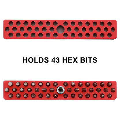 Mayouko 3PCS 1/4" Magnetic Hex Bit Holder Rack Organizer, 129 Holes, 1/4-Inch Drill Bit Holder, 3 Racks, Magnetic Bit Holder with Magnet Base for Screwdriver Bits - Track Minded HPDE, LLC