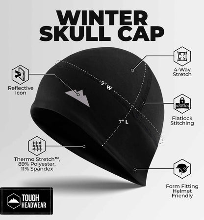 Tough Headwear Skull Cap for Men - Beanie Hats - Skullcap - Skully Beanie Cap - Cooling Skull Caps for Men Locs Sweat Dreads Running - Sweat Wicking Lightweight Helmet Liner - Track Minded HPDE, LLC