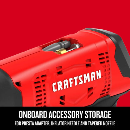 CRAFTSMAN V20 Air Compressor Portable, Cordless Tire Inflator, Up To 150 PSI Tire Pump, with Digital Pressure Gauge, Tool Only (CMCE521B) - Track Minded HPDE, LLC