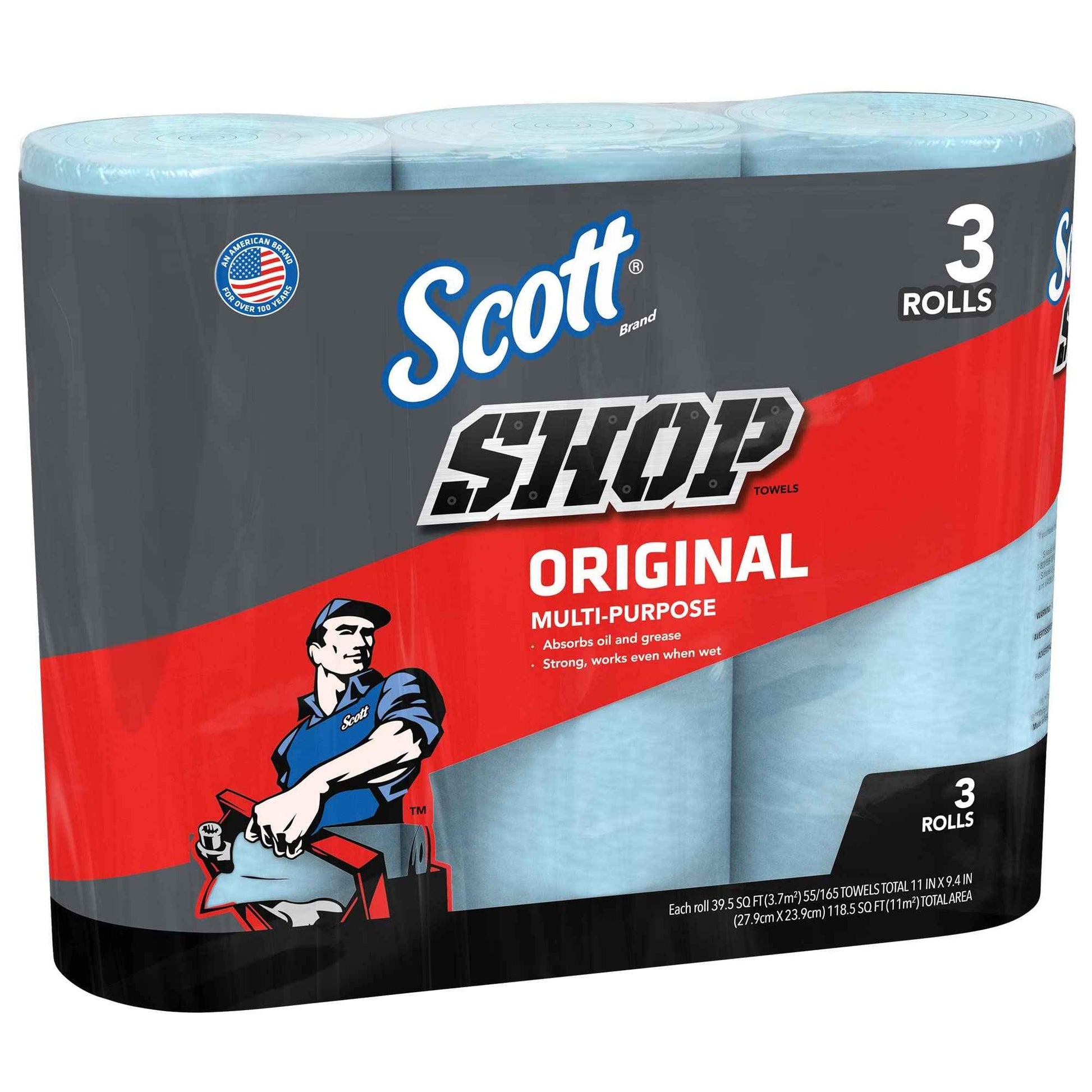 Scott Shop Towels Original (75143), Blue Towel, 9.4'x11' Wipe (30 Rolls of 55 Sheets, 10 Packs/Case, 1,650 Sheet Total) - Track Minded HPDE, LLC