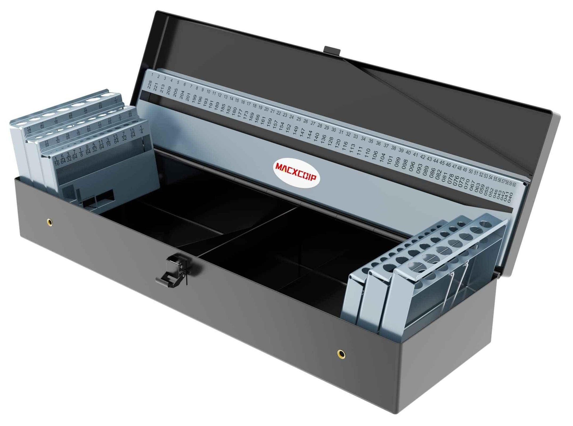 MACXCOIP 115PCS Drill Bit Index Box, Empty Metal Case (Excluding Drill Bits) - Track Minded HPDE, LLC