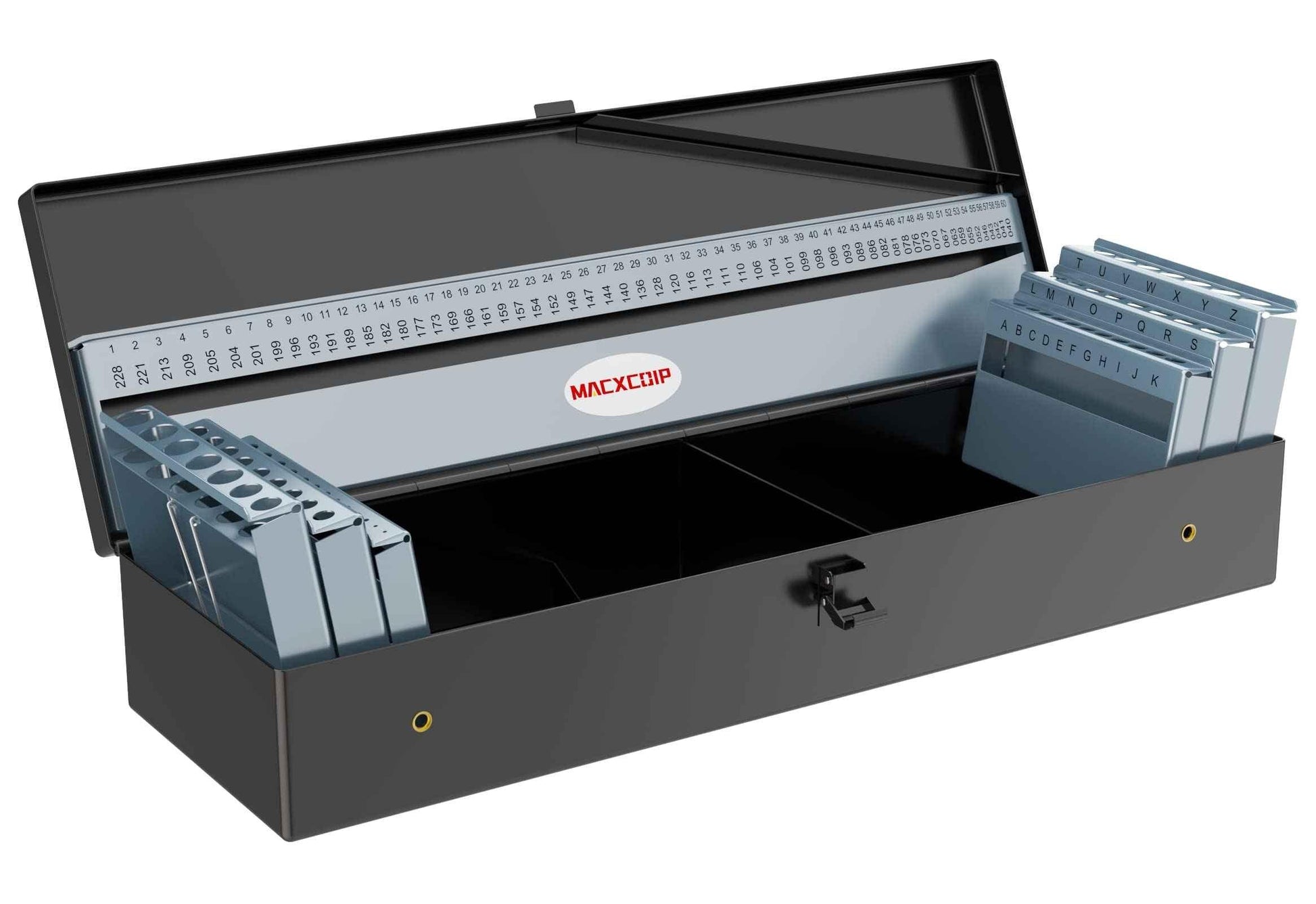 MACXCOIP 115PCS Drill Bit Index Box, Empty Metal Case (Excluding Drill Bits) - Track Minded HPDE, LLC