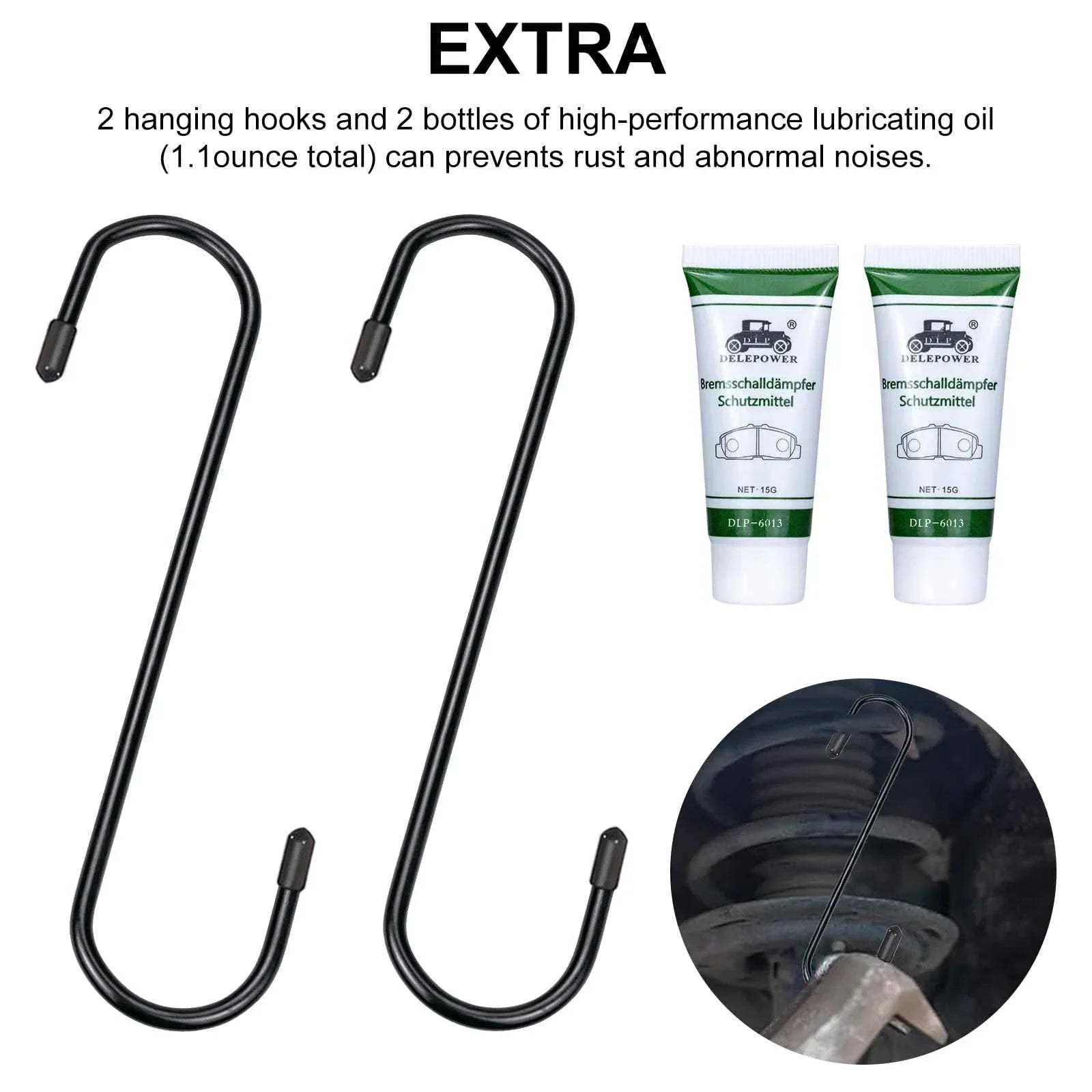 Brake Caliper Compression Tool with 2 Brake Caliper Hooks, 2 Brake Disc Lubricant, 5 in 1 Professional Caliper Piston Compressor Tool Brake Pad Spreader for Single/Twin/Quad Piston Calipers, extended - Track Minded HPDE, LLC