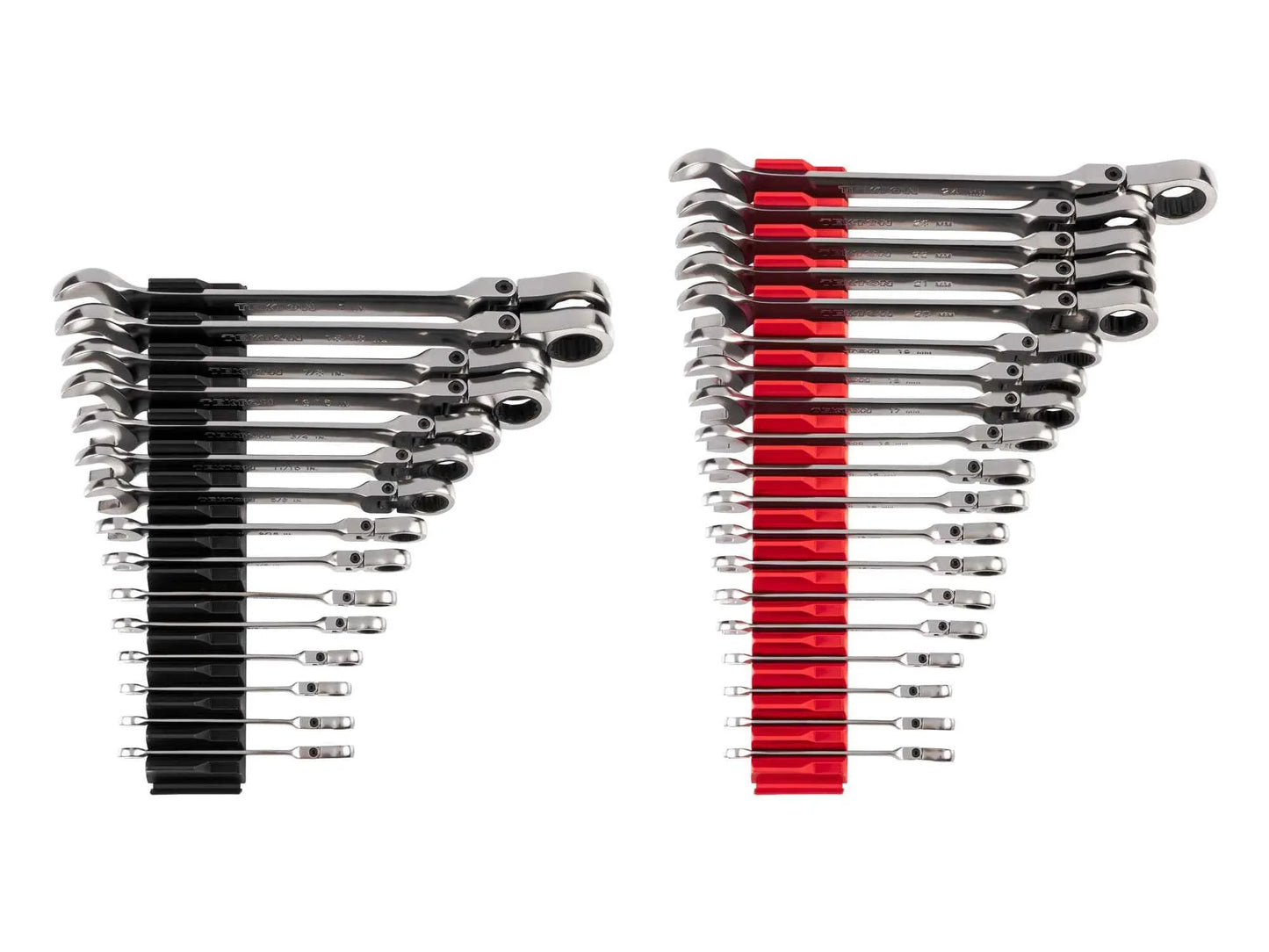 TEKTON Flex Head 12-Point Ratcheting Combination Wrench Set with Modular Organizers, 34-Piece (1/4-1 in., 6-24 mm) | WRC95305 - Track Minded HPDE, LLC