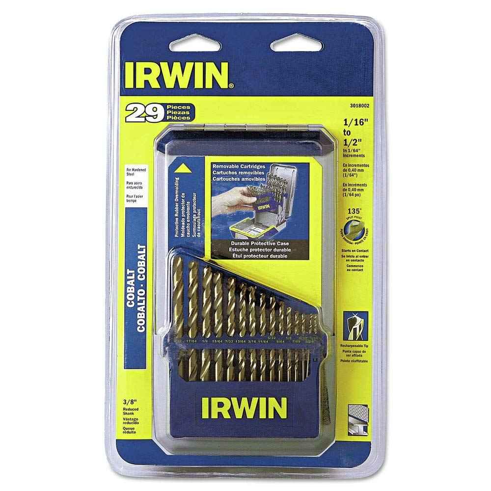 IRWIN Drill Bit Set, M35 Cobalt Alloy Steel Steel, 29-Piece (3018002) - Track Minded HPDE, LLC