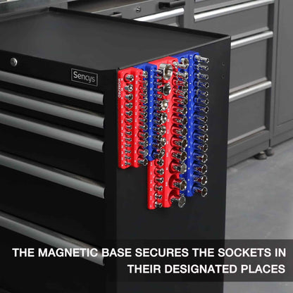 WORKPRO Magnetic Socket Organizer Set, 4-Piece Socket Holder Set Includes 1/4", 3/8" Drive Metric & SAE Socket Trays, Holds 108 Pieces Standard and Deep Size Sockets (Sockets not Included) - Track Minded HPDE, LLC