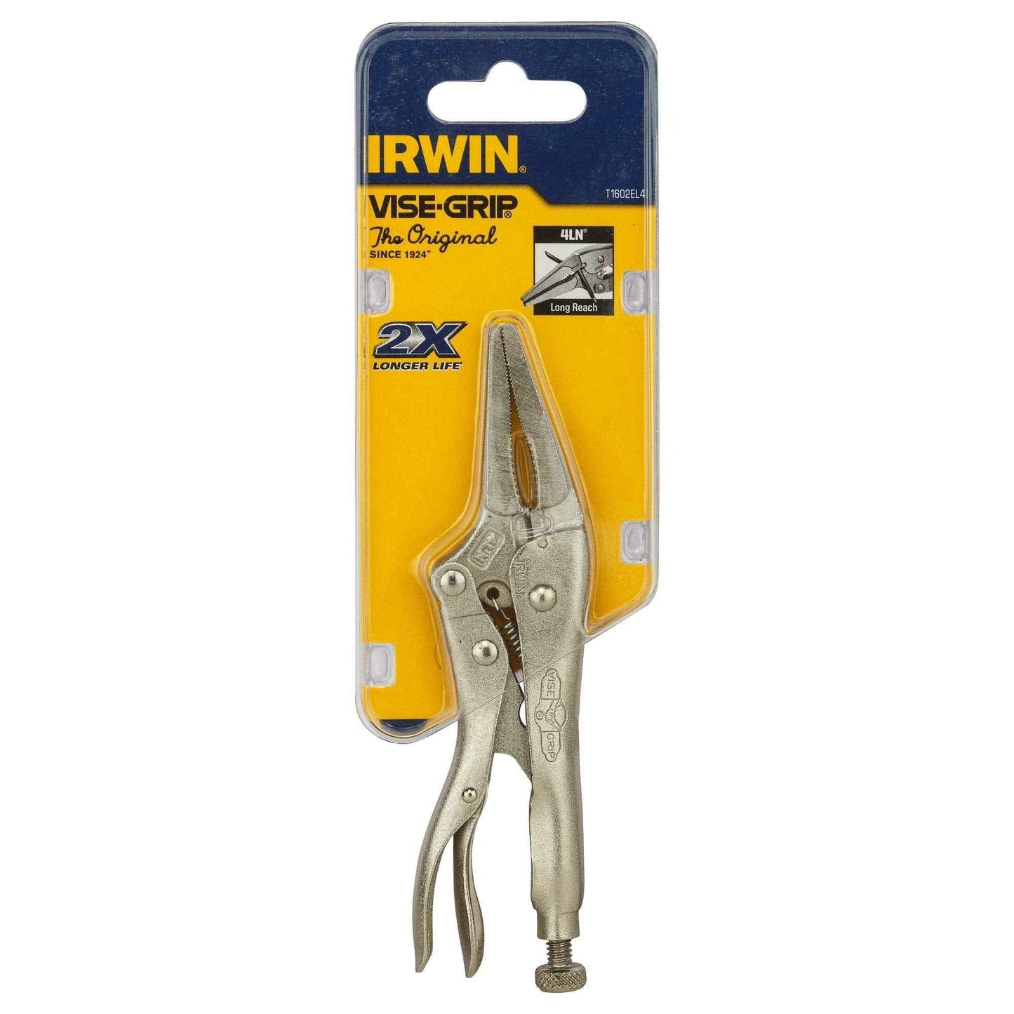 IRWIN VISE-GRIP Original Locking Pliers, Long Nose, 4-Inch (1602L3), 100mm - Track Minded HPDE, LLC