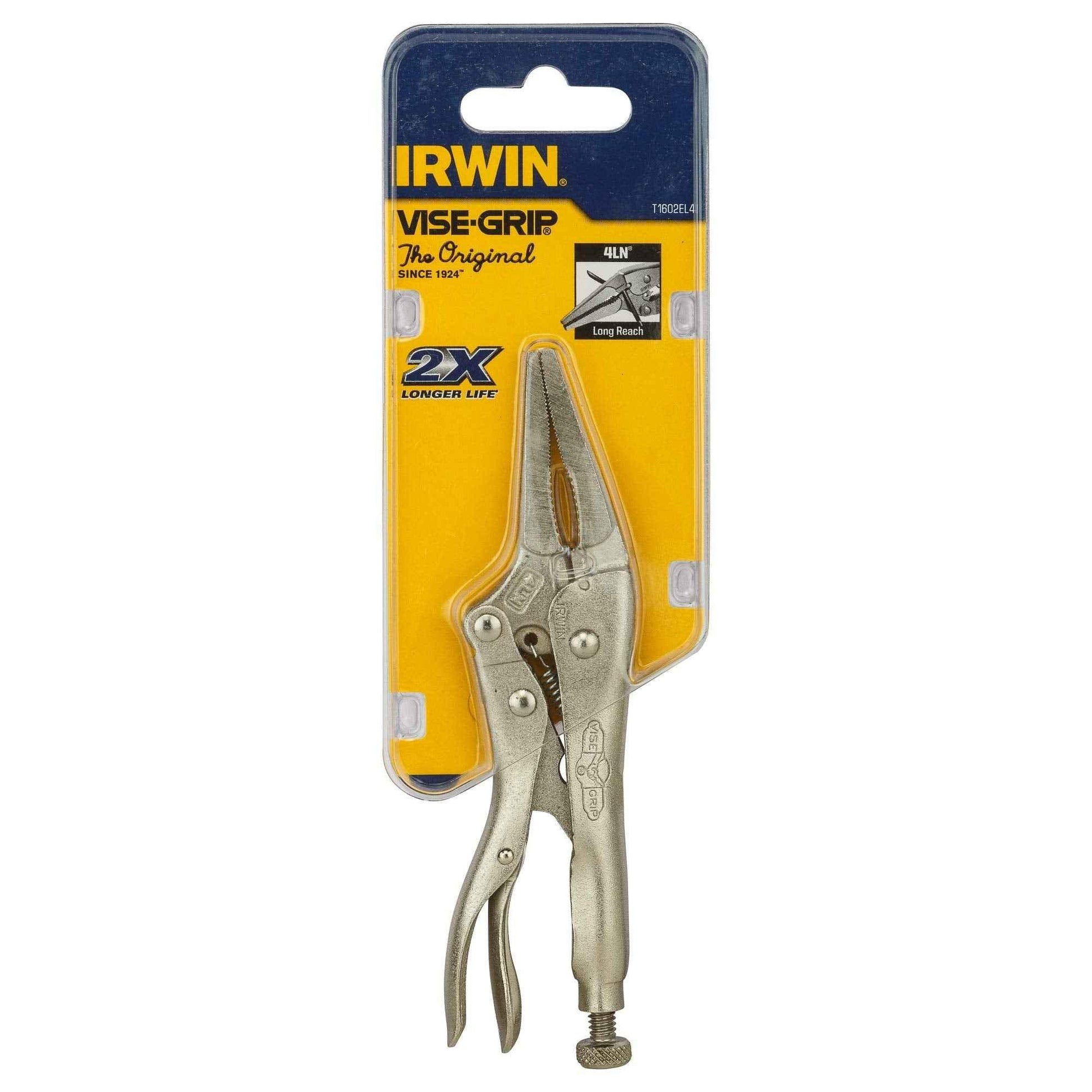 IRWIN VISE-GRIP Original Locking Pliers, Long Nose, 4-Inch (1602L3), 100mm - Track Minded HPDE, LLC
