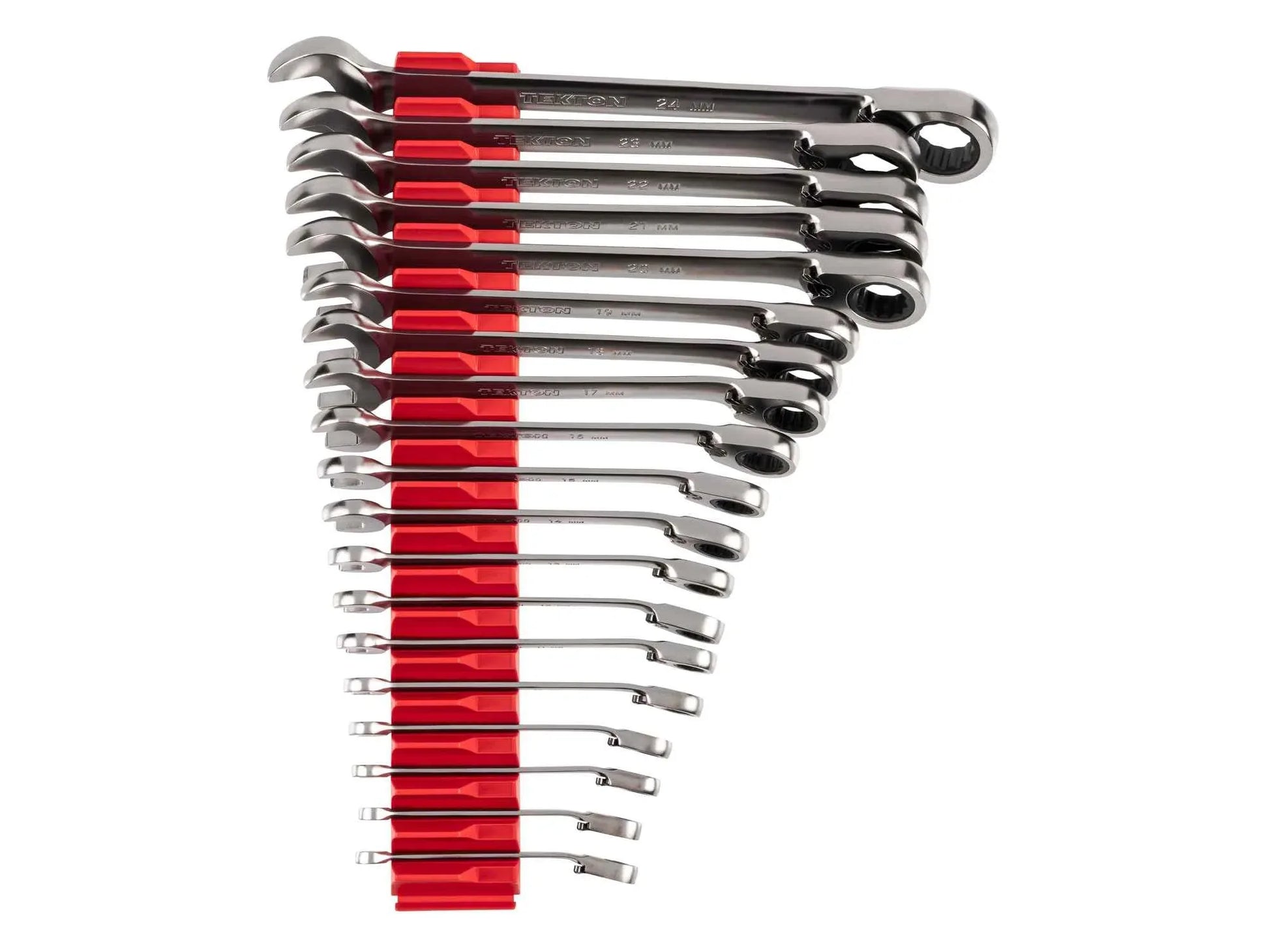 TEKTON Reversible 12-Point Ratcheting Combination Wrench Set with Modular Organizers, 19-Piece (6-24 mm) | WRC94303 - Track Minded HPDE, LLC
