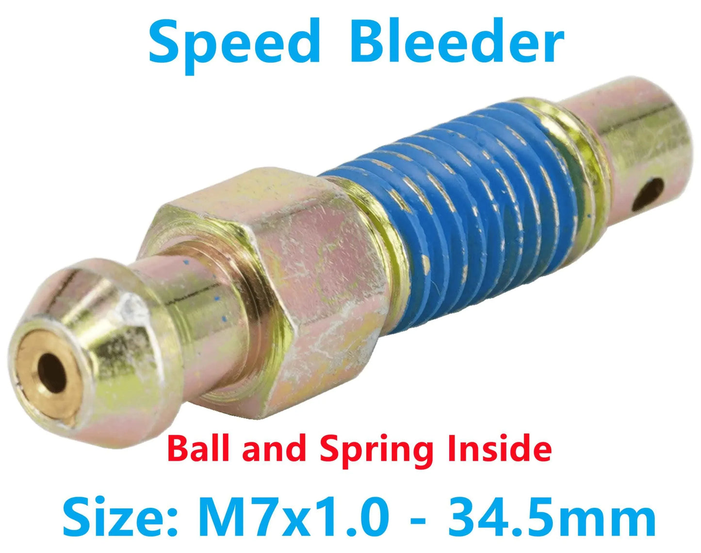 Dsnaduo 4 PCS Speed Bleeder, Bleeder Valve, Brake Bleeder Screws, Quick Bleeders with Dust Caps, M7x1.0-34.5mm, H9411-4, 105400, 639570 - Track Minded HPDE, LLC