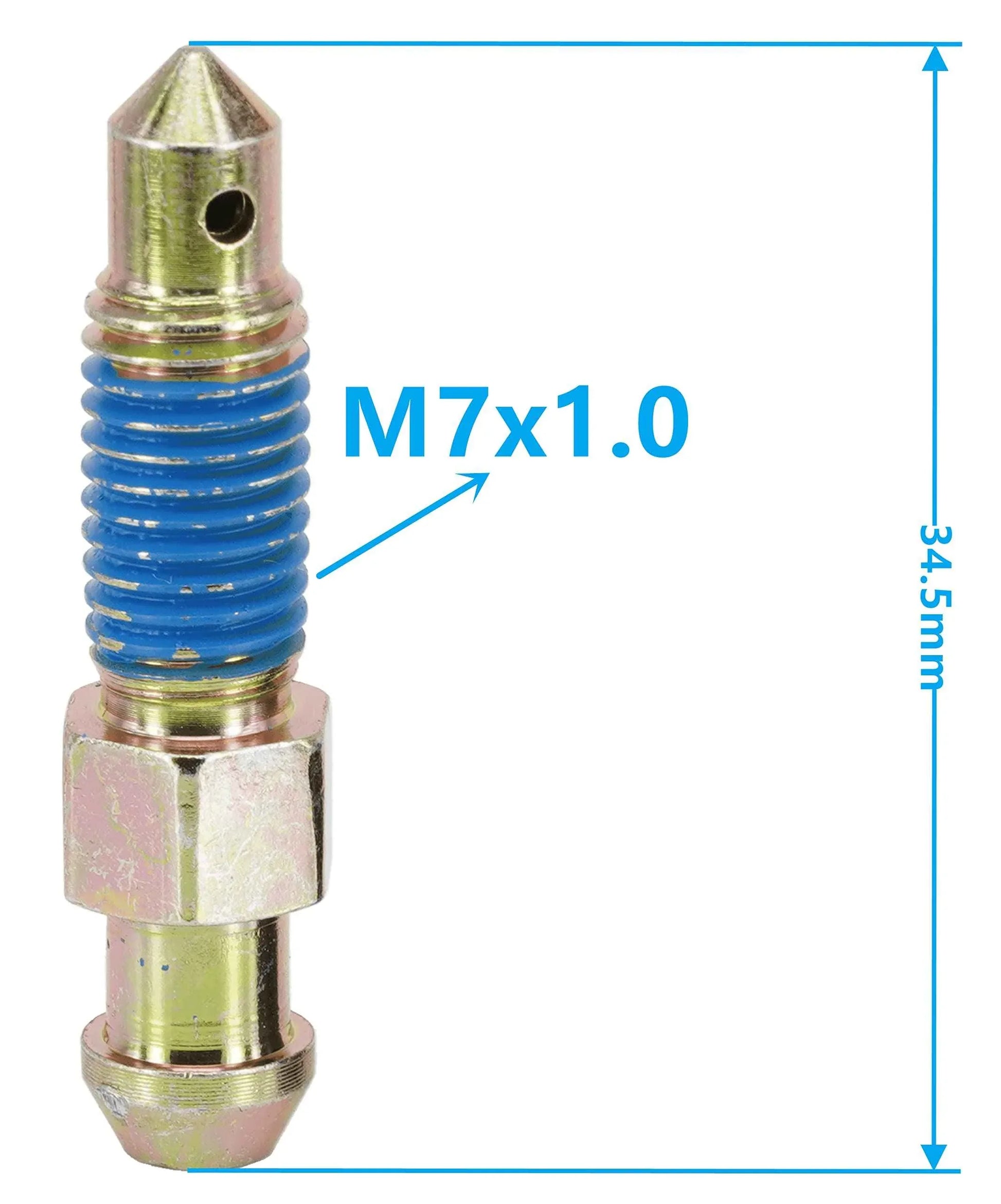 Dsnaduo 4 PCS Speed Bleeder, Bleeder Valve, Brake Bleeder Screws, Quick Bleeders with Dust Caps, M7x1.0-34.5mm, H9411-4, 105400, 639570 - Track Minded HPDE, LLC