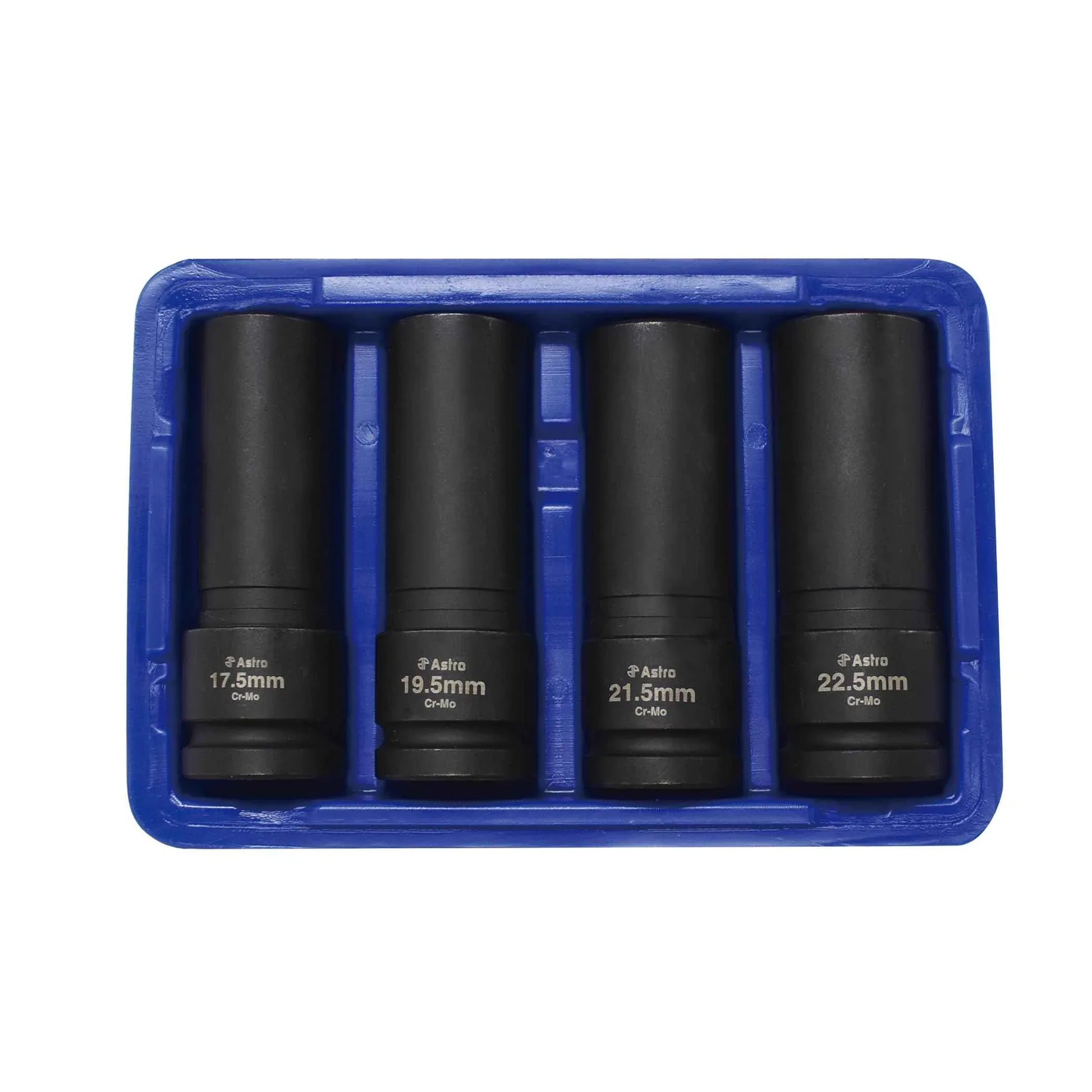 Astro Tools 78204 4-Piece 1/2" Drive 1/2 Size Thin Wall Lug Nut Socket Set - 17.5-22.5mm - Track Minded HPDE, LLC
