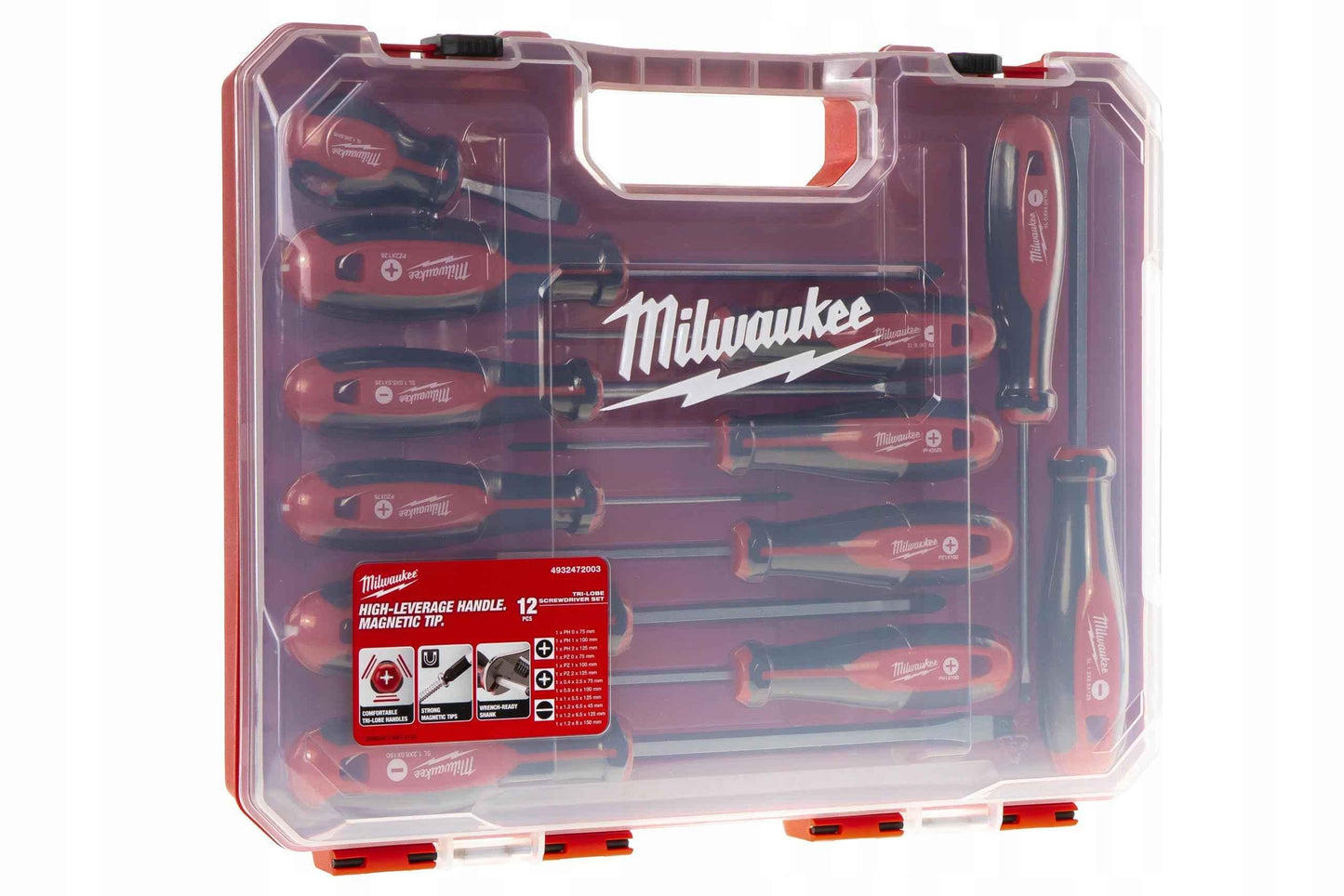 Milwaukee Set of 12 Tri-Lobe Screwdrivers 4932472003,Red - Track Minded HPDE, LLC