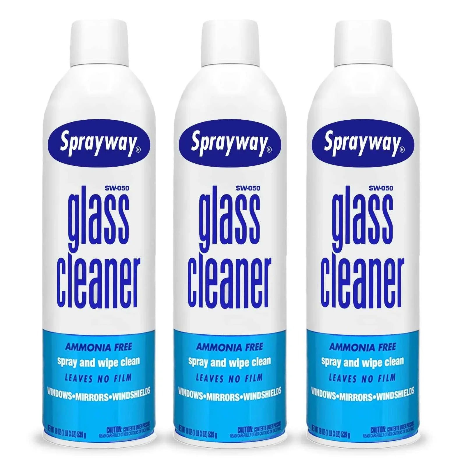 Sprayway Glass Cleaner, SW-050 19 oz Cleaner for Auto and Home for a Streak-Free Shine, Deep Cleaning Foaming Action, Safe for Tinted & Non-Tinted Windows, Ammonia Free Foam Glass Cleaner, Pack of 3 - Track Minded HPDE, LLC