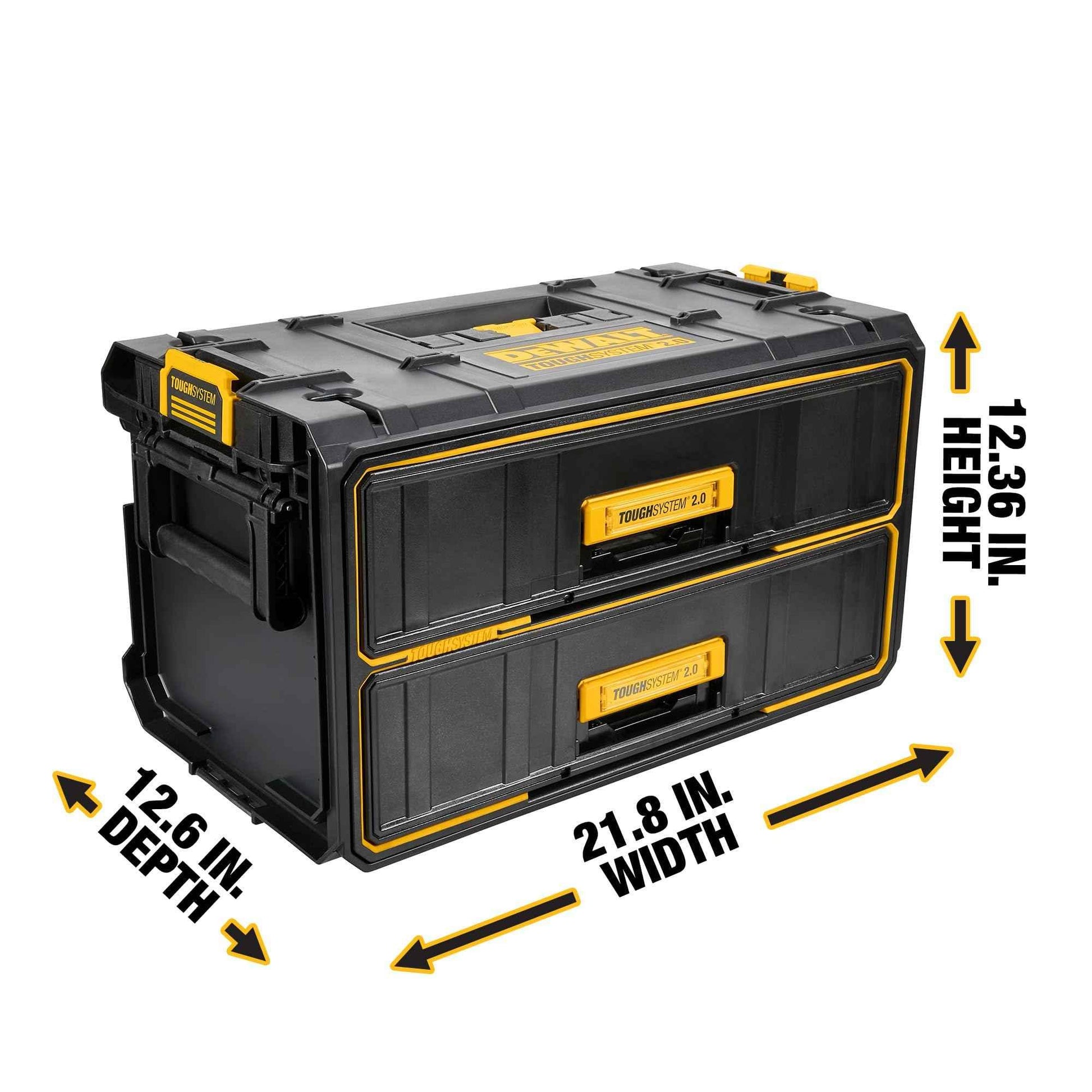 DEWALT ToughSystem Tool Box, 2.0 Two-Drawer, 21.8in. (DWST08320) - Track Minded HPDE, LLC