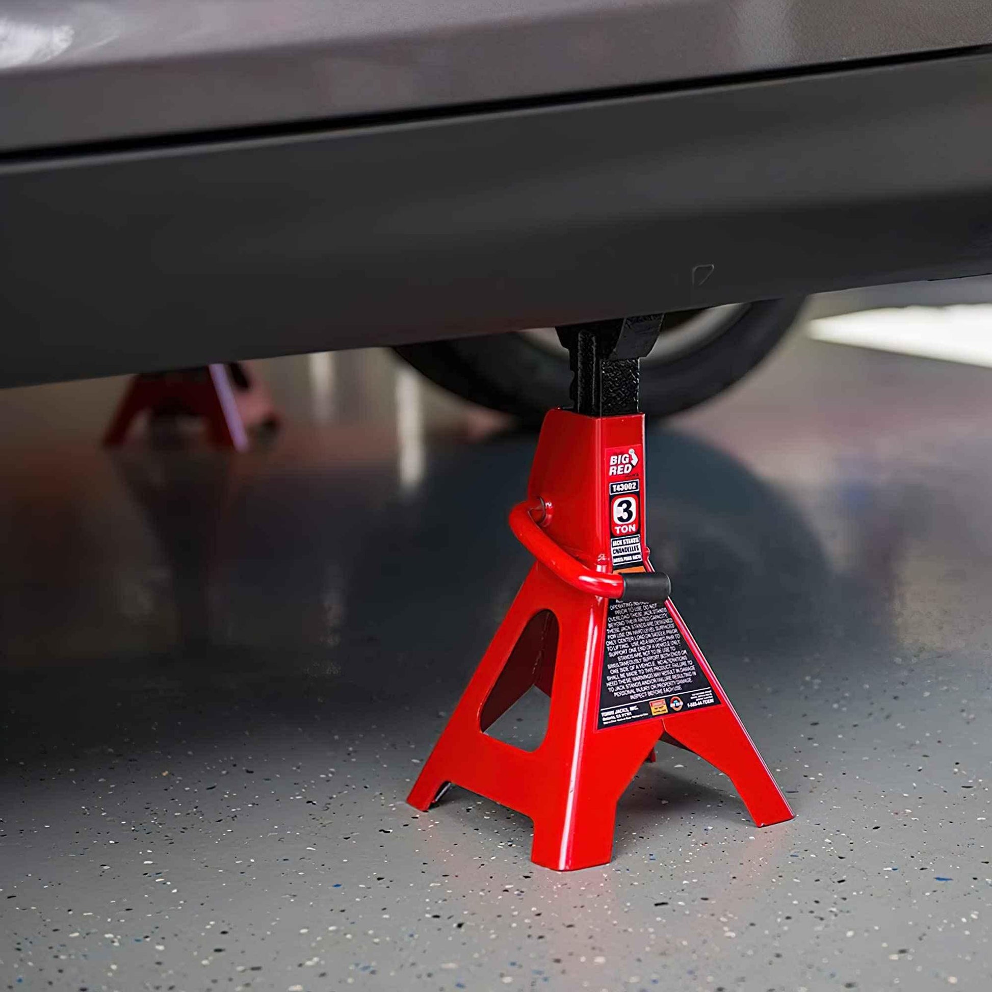 BIG RED T43202 Torin Heavy Duty Steel Jack Stands: 3 Ton (6,000 lb) Capacity Car Lifting Stand,1 Pair (Not Suitable for SUV,Truck) - Track Minded HPDE, LLC