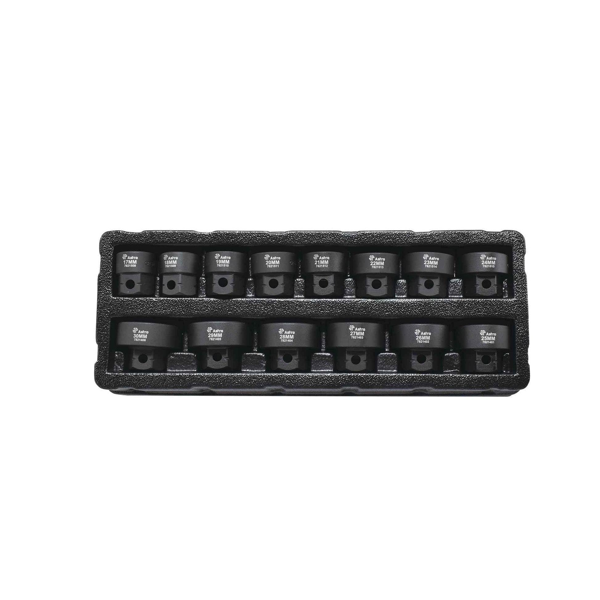 Astro Tools 78214 14pc 1/2" Drive 17-30mm Low Profile Nano Impact Socket Set - No Skips - Track Minded HPDE, LLC
