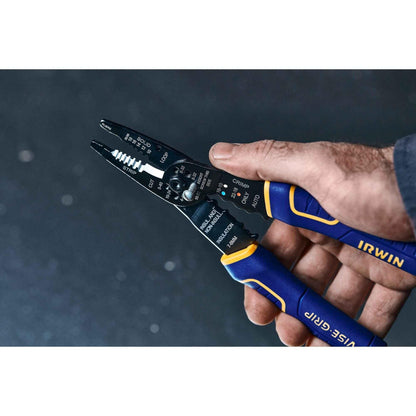 IRWIN VISE-GRIP Wire Stripper, 8 inch, Cuts 10-22 AWG, Plier Style Nose, ProTouch Grip for Maximum Comfort (2078309) - Track Minded HPDE, LLC