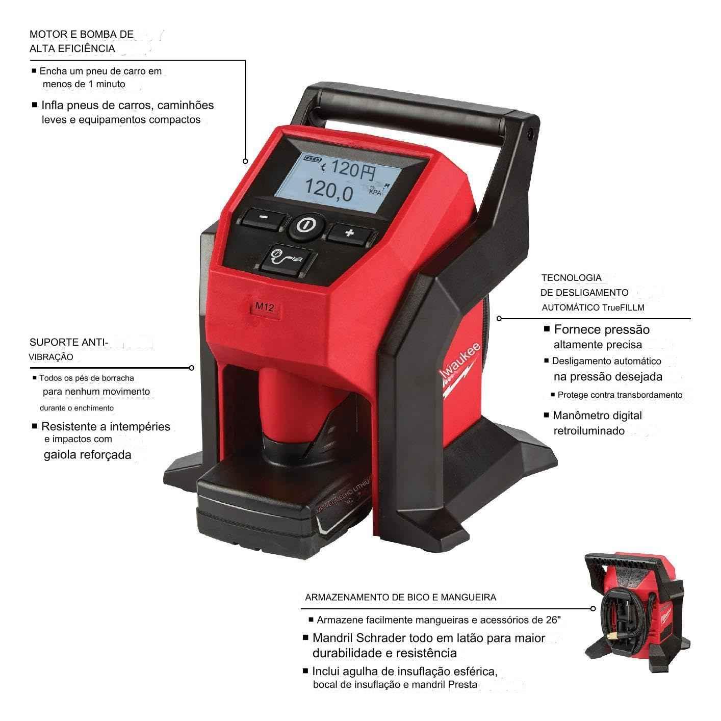 Milwaukee Electric Tools 2475-20 M12 Compact Inflator - Track Minded HPDE, LLC