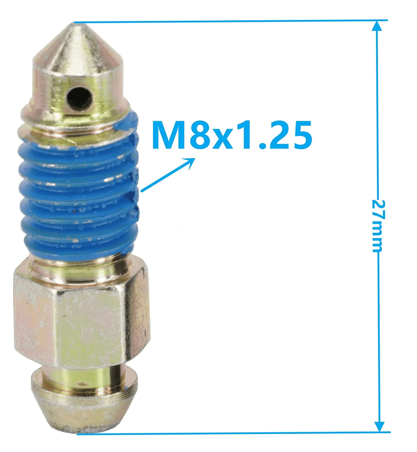 Dsnaduo 4 PCS Speed Bleeder,Bleeder Valve,Brake Bleeder Screws,Quick Bleeders with Dust Caps M8x1.25-27mm, H9405-4, H9422-4, 105182, 639520 - Track Minded HPDE, LLC