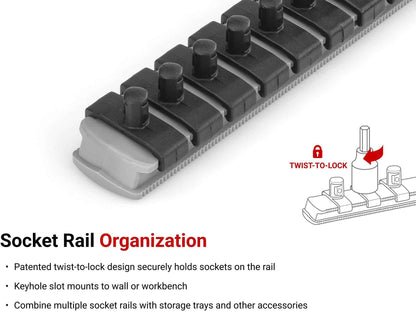 TEKTON 1/4 Inch Drive Phillips/Slotted Bit Socket Set with Rail, 8-Piece (#0-#3, 1/8-5/16 in.) | SHB90104 - Track Minded HPDE, LLC