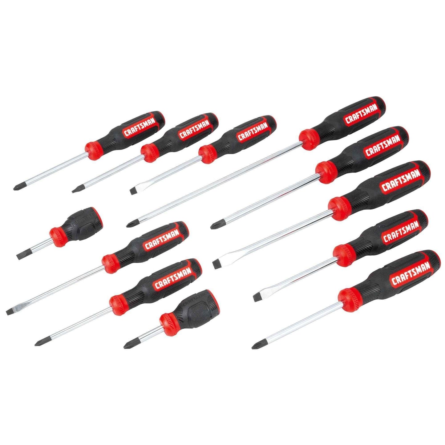 CRAFTSMAN Bi-Material Assorted Screwdriver Master Set, 12 Piece (CMHT65301) - Track Minded HPDE, LLC
