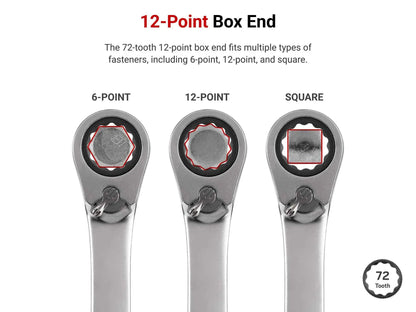 TEKTON Reversible 12-Point Ratcheting Combination Wrench Set with Modular Organizers, 19-Piece (6-24 mm) | WRC94303 - Track Minded HPDE, LLC