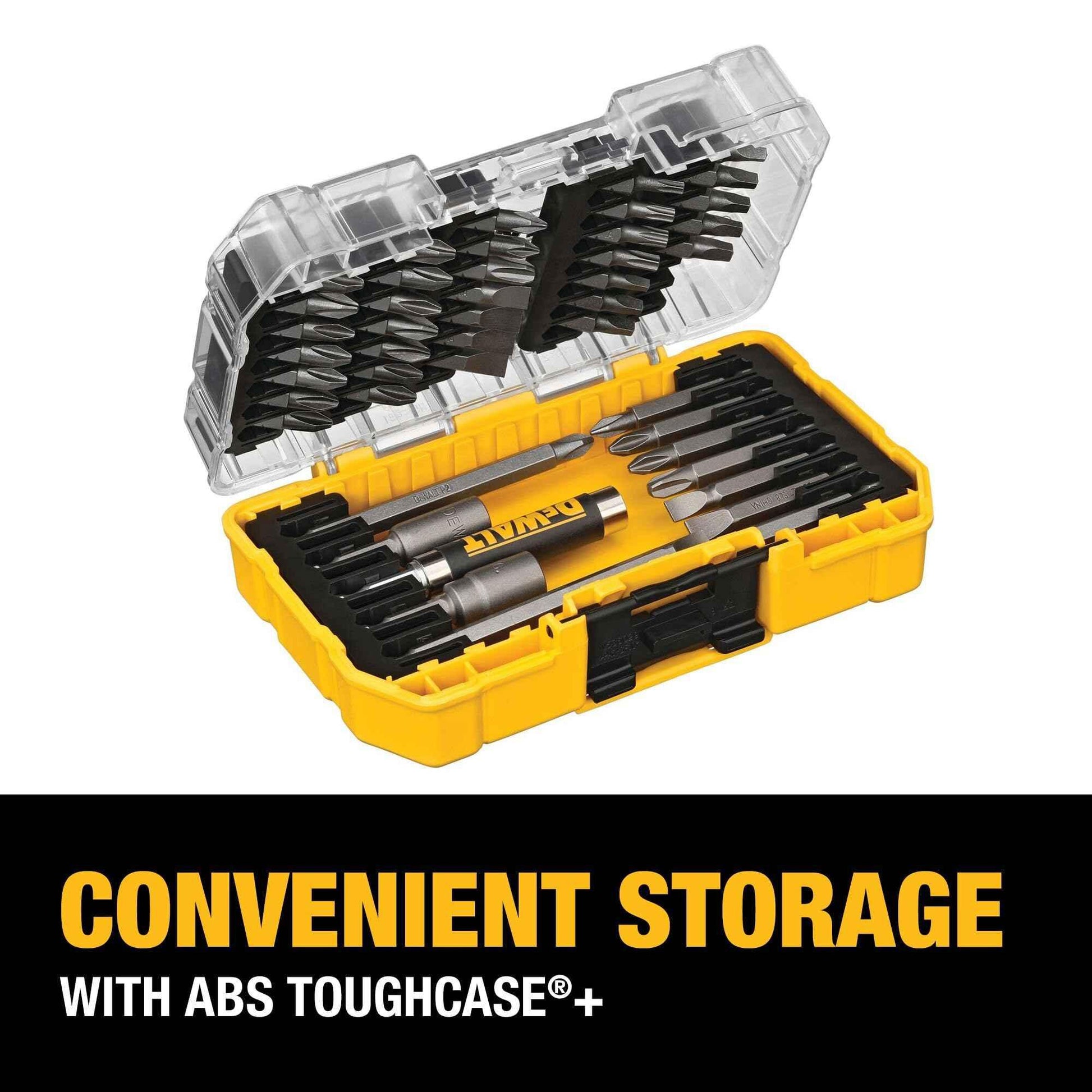 DEWALT Screwdriver Bit Set with Tough Case, 45-Piece (DW2166), Grey/Silver Screwdriving Set with Tough Case - Track Minded HPDE, LLC
