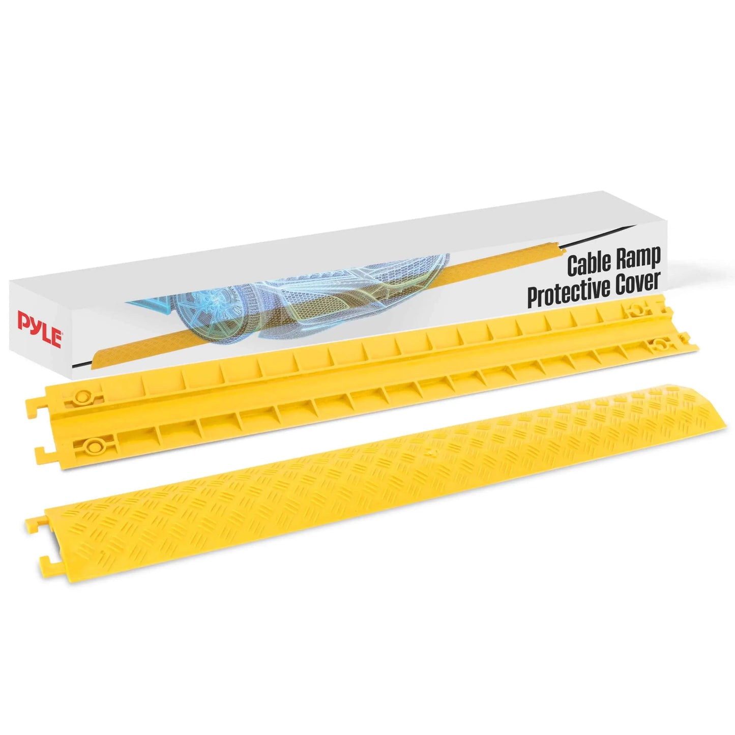 Pyle Durable Cable Ramp Protective Cover - 2,000 lbs Max Heavy Duty Drop Over Hose & Cable Track Protector, Safe in High Walking Traffic Areas - Cable Concealer for Outdoor & Indoor Use PCBLCO19 - Track Minded HPDE, LLC