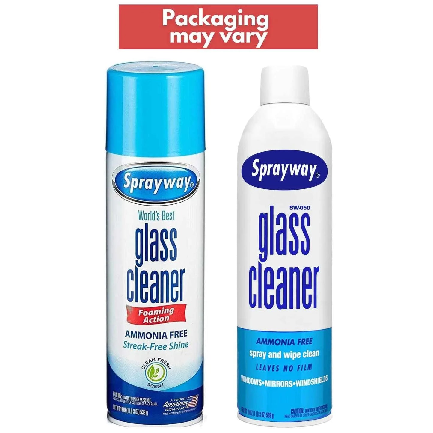Sprayway Glass Cleaner Aerosol Spray, 19 Oz, Pack of 2 - Track Minded HPDE, LLC
