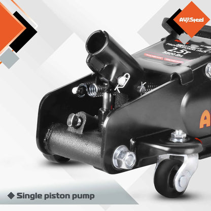 AV Steel Floor Jack 2.5 Ton (5500 lbs), Low Profile Floor Jack with Single Piston Pump, Heavy Duty Steel Hydraulic Jack for Car, Jack for Car with Lifting Range 3.4'' to 14.6'' - Track Minded HPDE, LLC