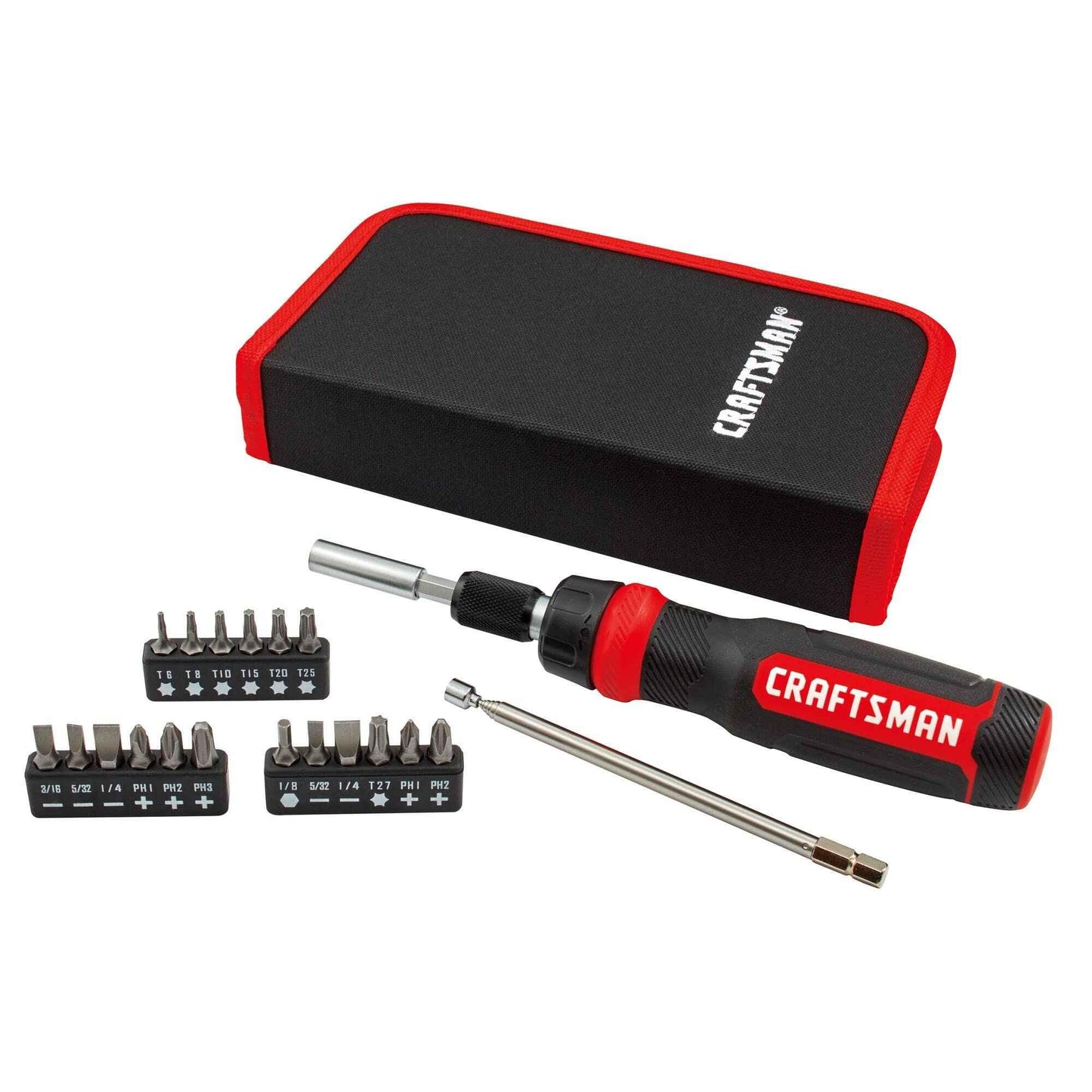 CRAFTSMAN Ratcheting Screwdriver, Multibit Set, 26-Piece (CMHT68001) - Track Minded HPDE, LLC