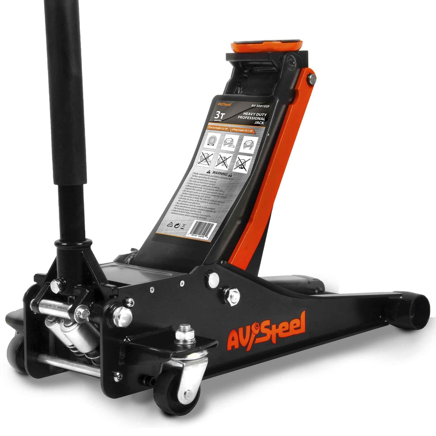 AV Steel Low Profile Floor Jack 3 Ton (6600 lbs), Heavy Duty Hydraulic Jack for Car, Heavy-Duty Floor Jack with Dual Pistons Quick Lift Pump, Car Floor Jack with Lifting Range 3-1/8'' to 19-7/8'' - Track Minded HPDE, LLC