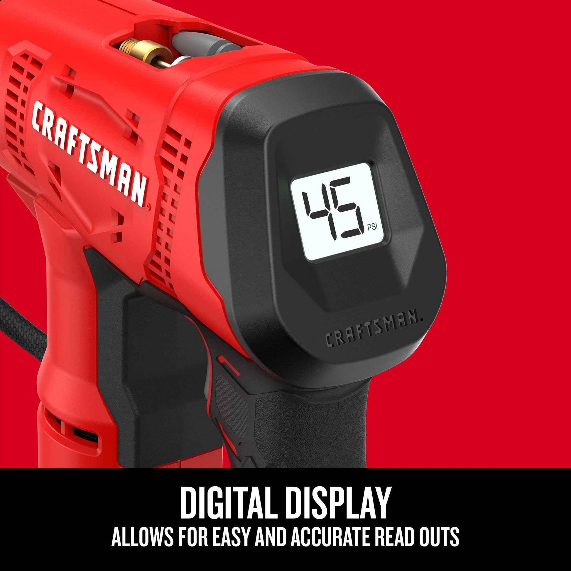 CRAFTSMAN V20 Air Compressor Portable, Cordless Tire Inflator, Up To 150 PSI Tire Pump, with Digital Pressure Gauge, Tool Only (CMCE521B) - Track Minded HPDE, LLC
