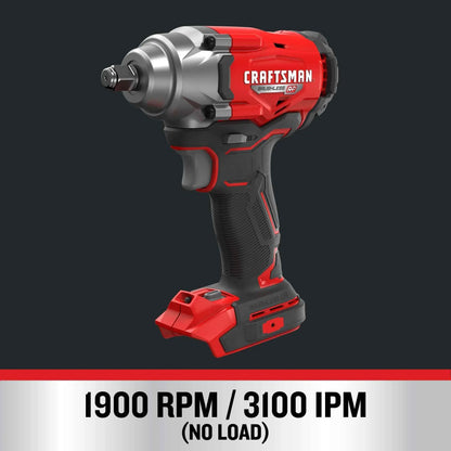 CRAFTSMAN V20 Cordless Impact Wrench, 1/2 inch, Bare Tool Only (CMCF921B) - Track Minded HPDE, LLC