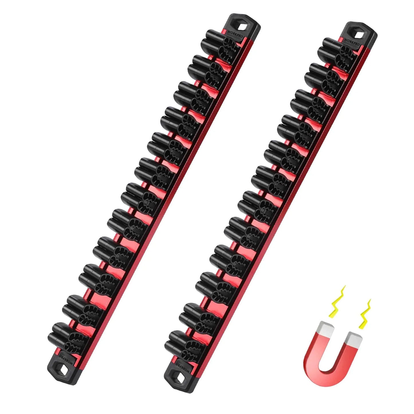 WORKPRO Magnetic Screwdriver Organizer and Wrench Organizer, Aluminum Rail Magnetic Tool Organizer, Tool Holder, Toolbox Organization, 24-Slot Screwdriver and Wrench Holder (Tools not Included) - Track Minded HPDE, LLC