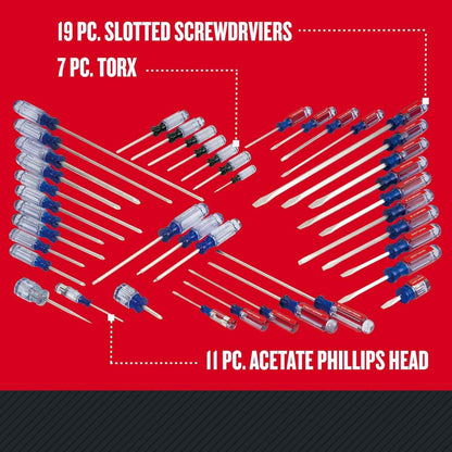 CRAFTSMAN Screwdriver Set, Phillips, Slotted, Torx, Acetate Handle, 42 Pieces (CMHT65300) - Track Minded HPDE, LLC