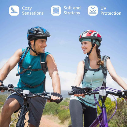 Skull Cap Helmet Liner Beanie, Cooling Mesh Cycling Running Hat for Men Women, Fits Under Helmets (Black & Dark Blue) - Track Minded HPDE, LLC