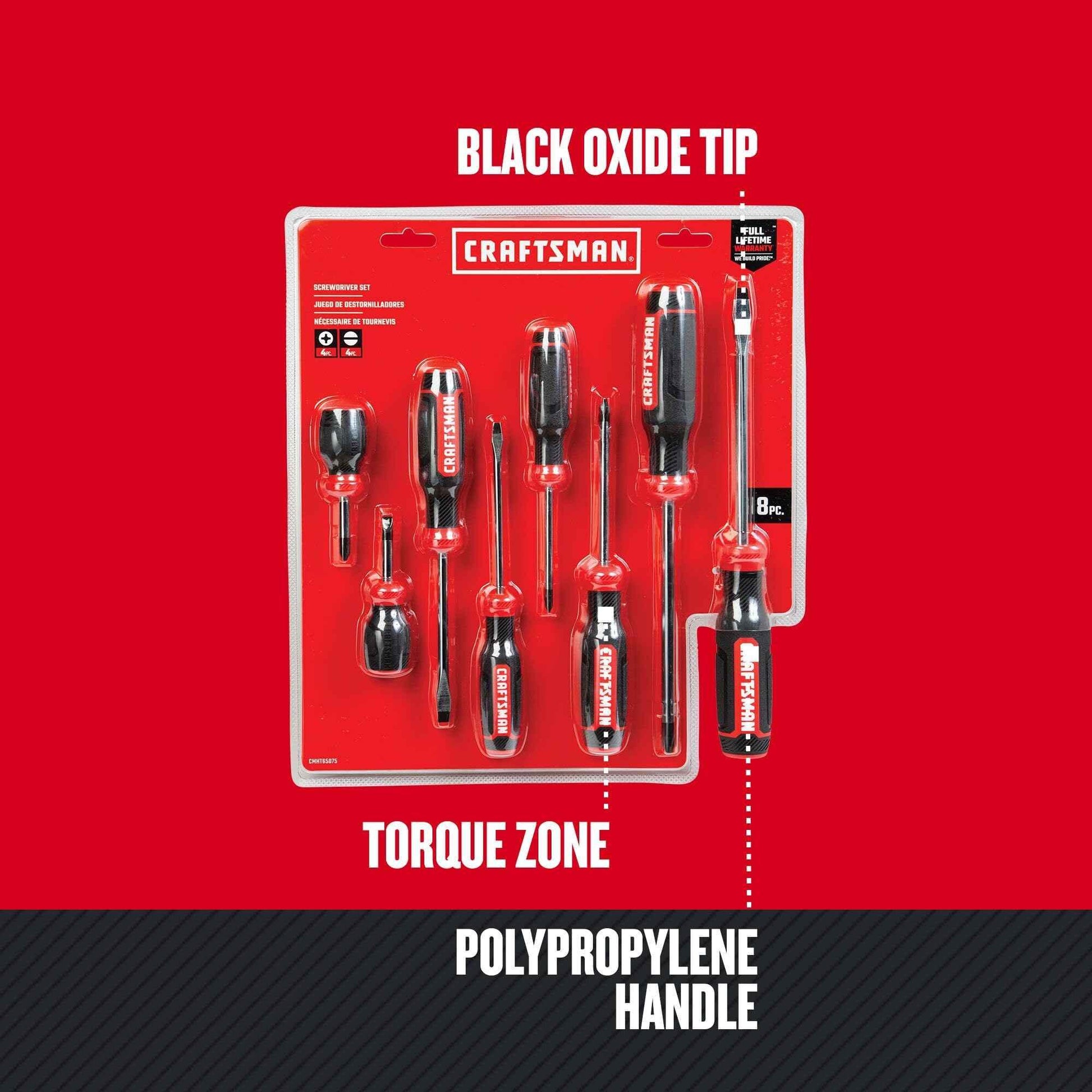 CRAFTSMAN Screwdriver Set, Bi-Material, 8 Piece Set (CMHT65075N) - Track Minded HPDE, LLC