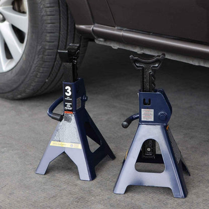 BIG RED AT43202UR Torin Steel Heavy Duty Tall High-Lifting Jack Stands for All Automotive: 6,000 lbs (3 Ton) Capacity - 1 Pair, Blue - Track Minded HPDE, LLC