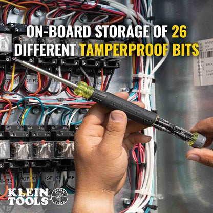 Klein Tools 32327 Precision Screwdriver Set, 27-in-1 Multi-Bit Screwdriver, Onboard Storage, Rare-Earth Magnet, Ideal for Terminal Blocks - Track Minded HPDE, LLC