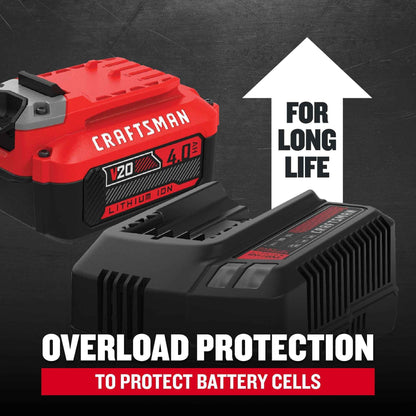 CRAFTSMAN 20V Power Tool Battery 2-Pack, Lithium-ion with Charger (CMCB204-2CK) - Track Minded HPDE, LLC