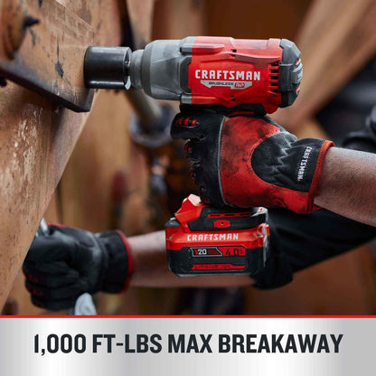 CRAFTSMAN V20 RP Impact Wrench, Cordless, Brushless, High Torque, 1/2 Inch, 4Ah Battery and Charger Included (CMCF940M1) - Track Minded HPDE, LLC
