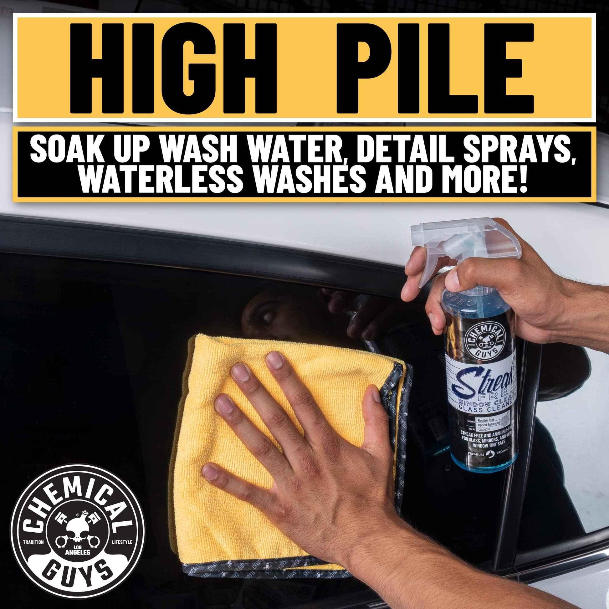 Chemical Guys MIC_506_12 Professional Grade Premium Microfiber Towels, Gold (16 Inch x 16 Inch) (Pack of 12) - Safe for Car Wash, Home Cleaning & Pet Drying Cloths - Track Minded HPDE, LLC